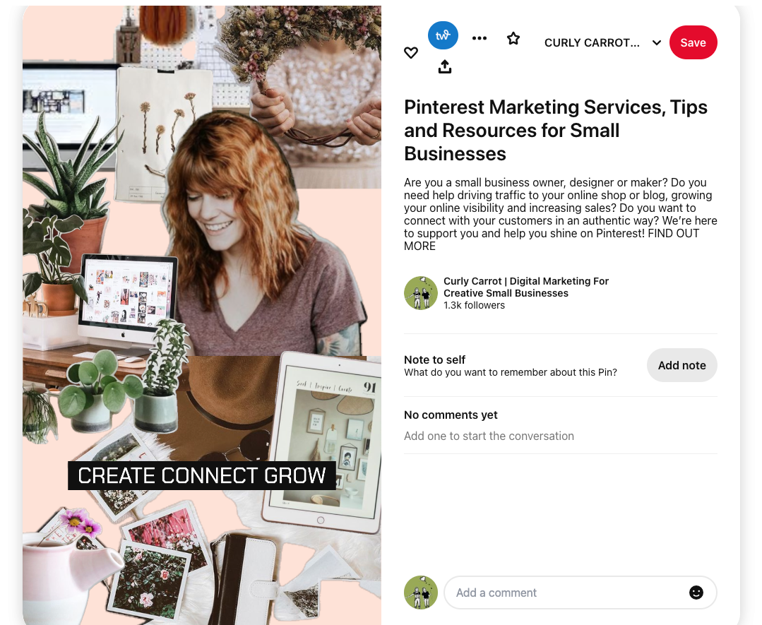 Latest Pinterest updates - Collage Pin example by Curly Carrot Pinterest Marketing
