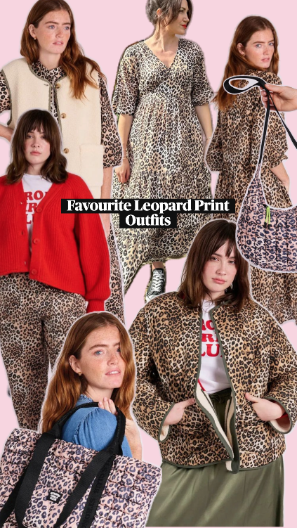 Pinterest Collage for a sustainable fashion brand - Mutha.Hood Leopard Print Outfits collection