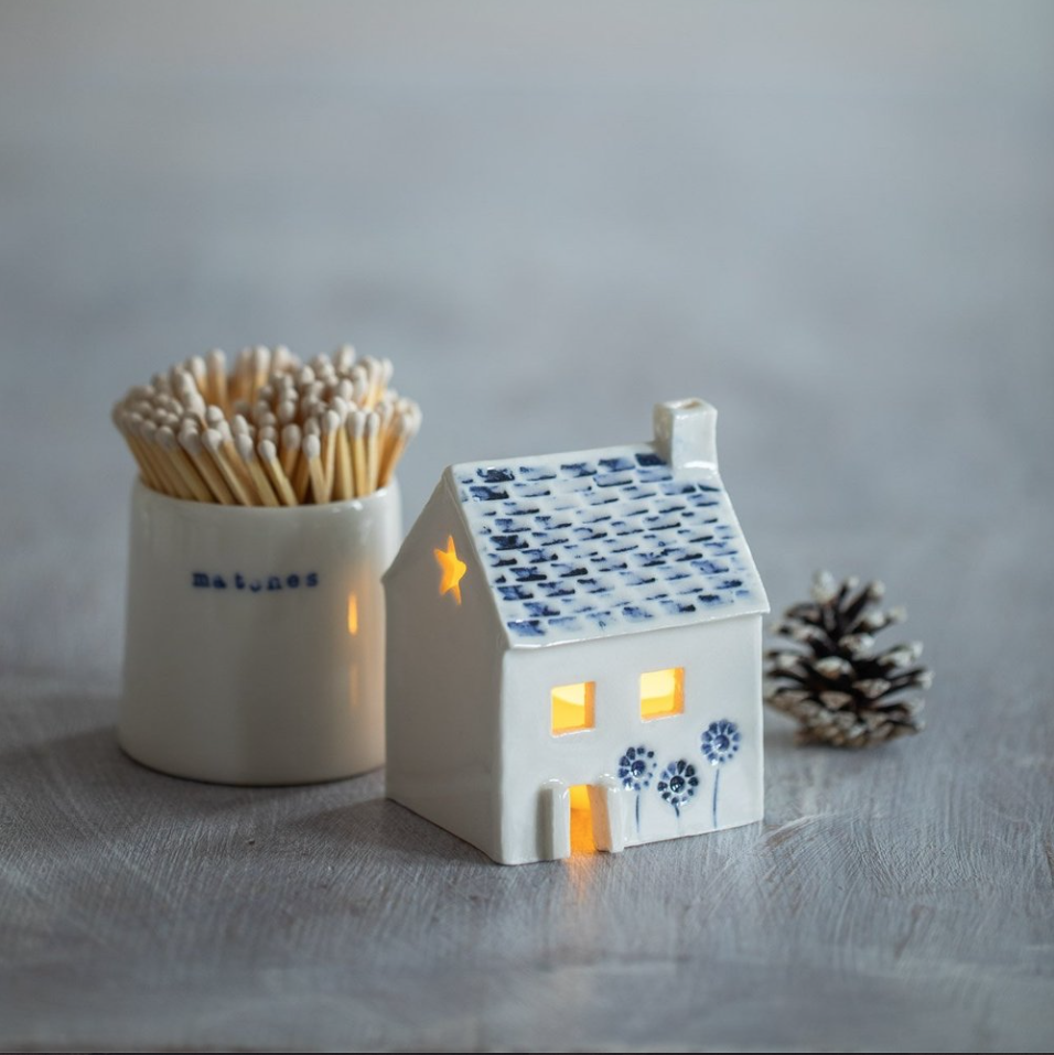 Handmade Porcelain Tea-Light House by KT Robbins Ceramics