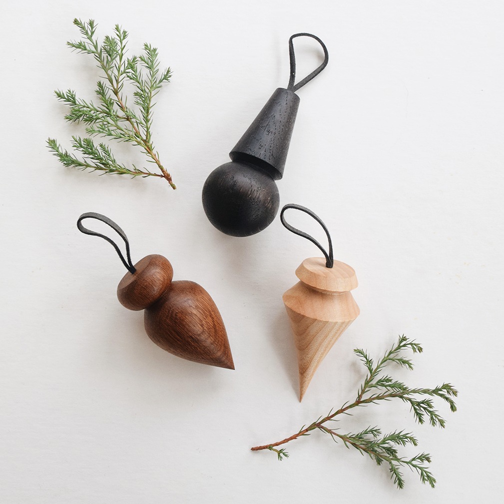 Christmas Gift Guide - Handcrafted wooden baubles by Selwyn House from Lewes Map Store