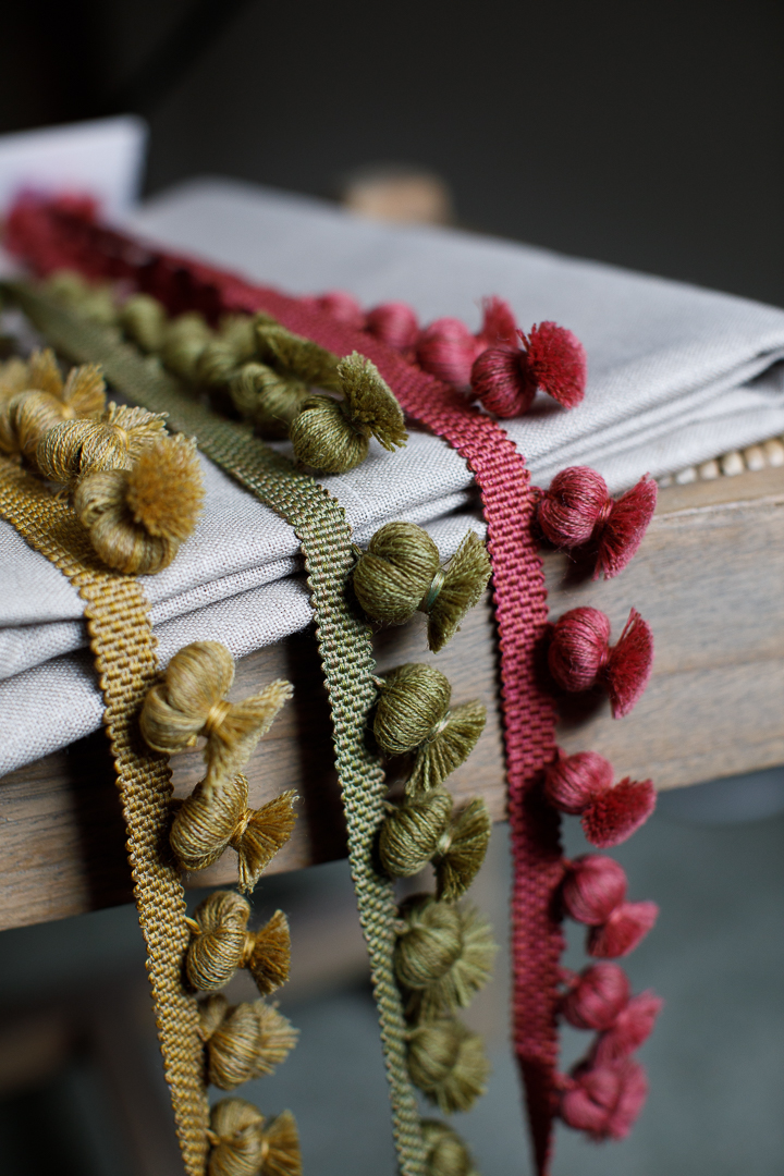 Wool Onion Tassel Trims by Helen Izzard, interior designer